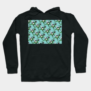 Jurassic Panda logo print blue Hoodie